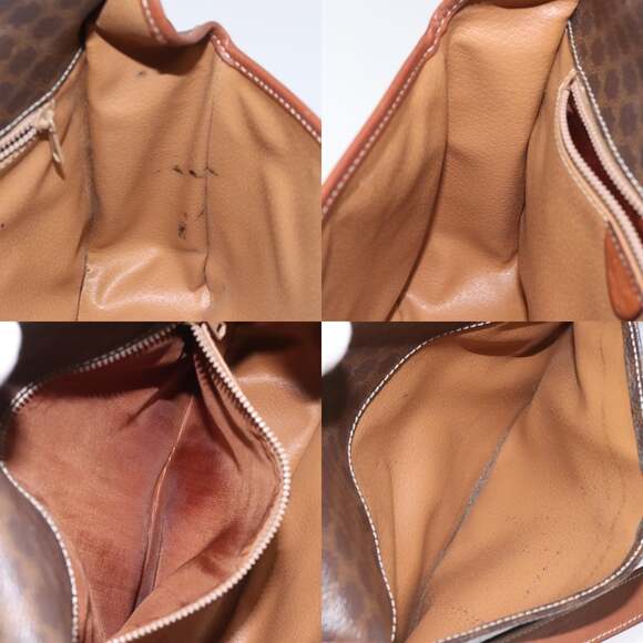 CELINE Macadam Canvas Shoulder Bag Pvc Leather Brown Gold - Picture 12 of 12